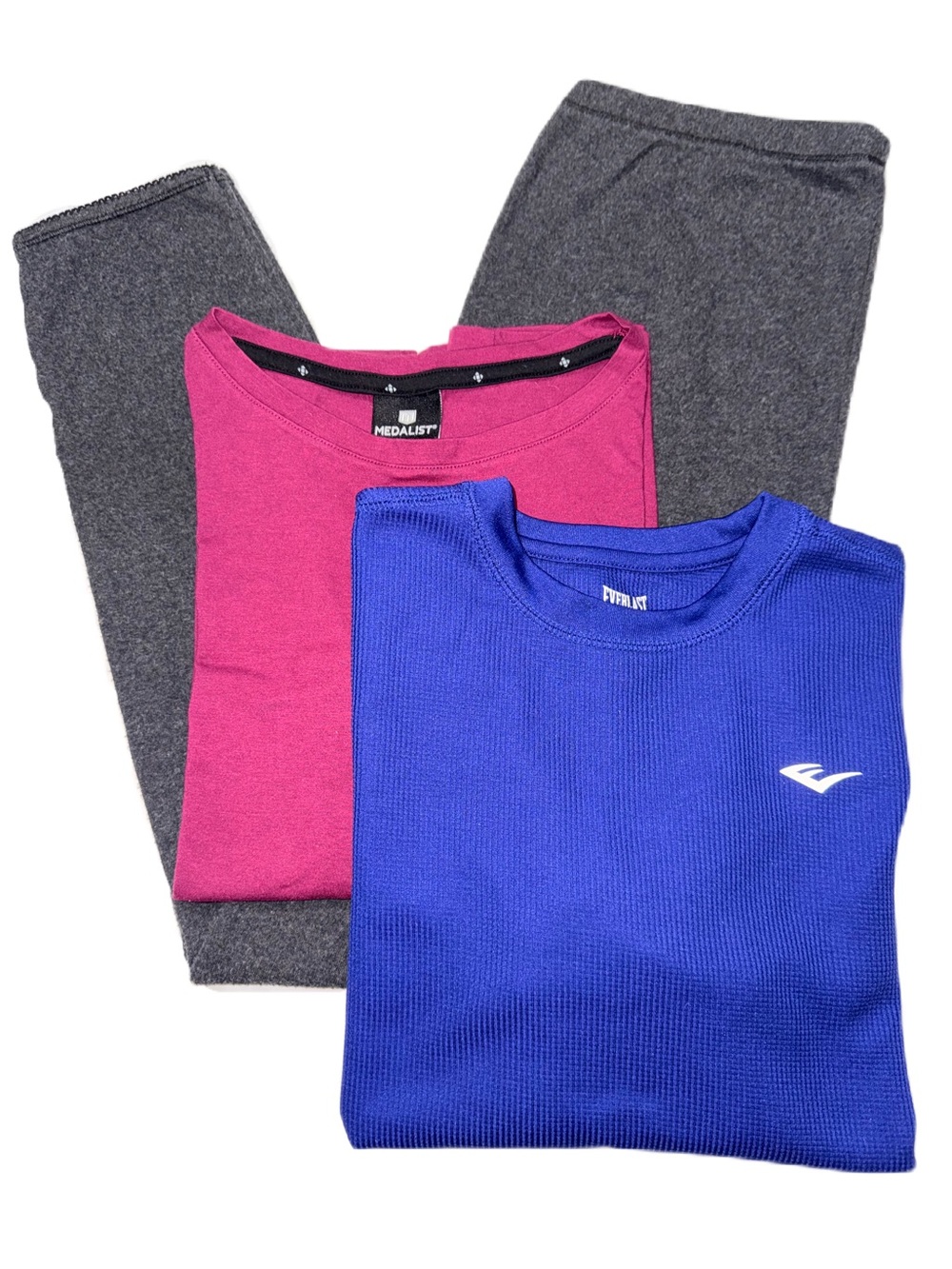 Women Medium Lot of 3 Cuddl Duds Everlast Medalist Shirts & Leggings Yoga Gym